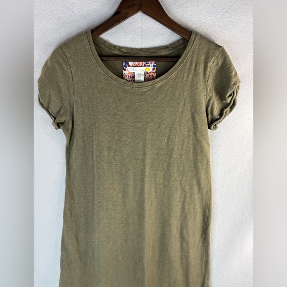 C&C California M Minimalist Olive Cotton Maxi Dress - Picture 3 of 7